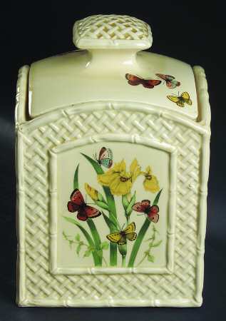 Butterfly Garden Trellis Large Canister & Lid