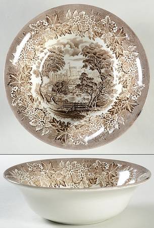 Castles Brown 8" Round Vegetable Bowl