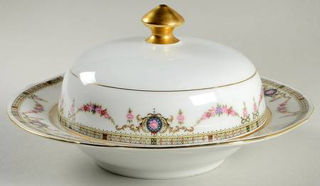EAM21(WHITE RIM) Round Covered Butter