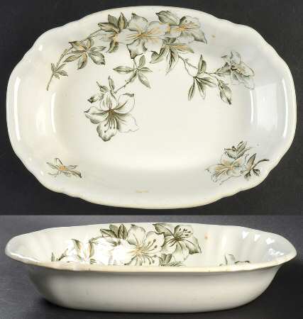 Azalea Green 9" Oval Vegetable Bowl