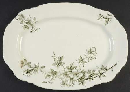 Azalea Green 14" Oval Serving Platter