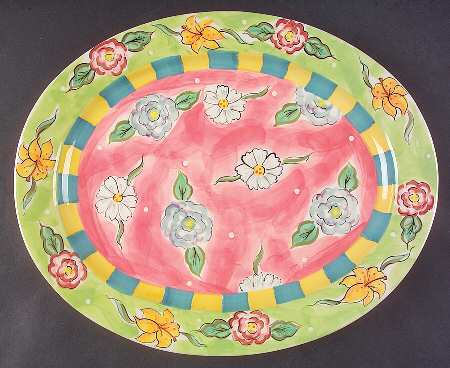 Fleurtations 13" Oval Serving Platter