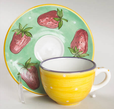 Fruit Punch Flat Demitasse Cup & Saucer Set