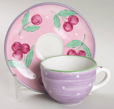 Fruit Punch Flat Demitasse Cup & Saucer Set