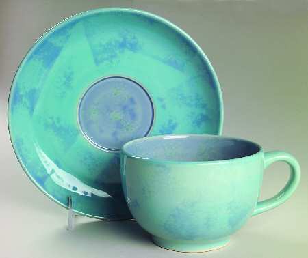 Stonewash Blue Cafe Au Lait Cup & Saucer Set