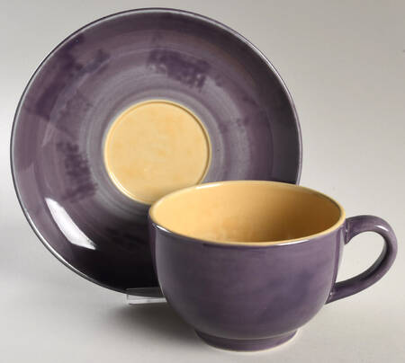 Stonewash Plum Cafe Au Lait Cup & Saucer Set