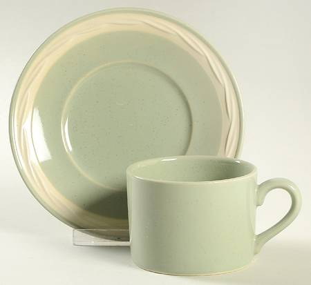 Sage Flat Cup & Saucer Set