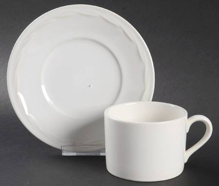 White Expressions Footed Cup & Saucer Set