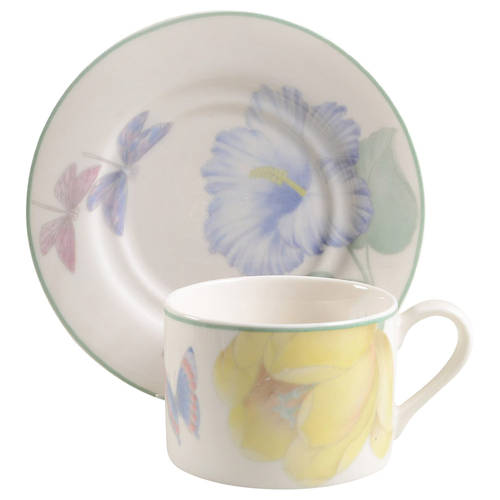 Garden Walk Flat Cup & Saucer Set