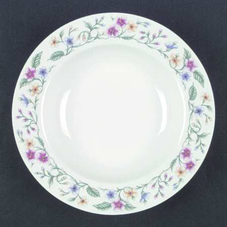 Caprice (Green Trim) Rim Soup Bowl
