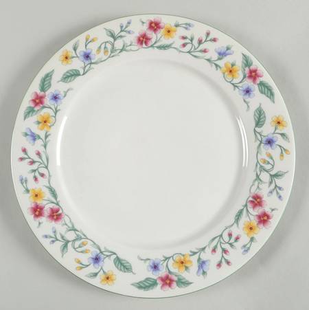 Caprice (Green Trim) 12" Chop Plate (Round Platter)