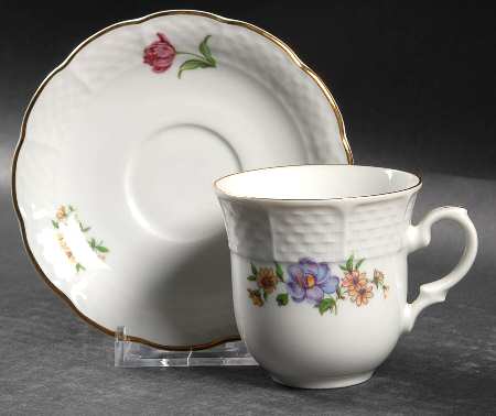 Bouquet Flat Demitasse Cup & Saucer Set