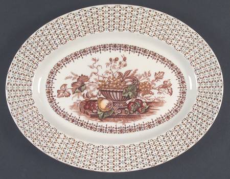 Beverly Brown Multicolor 12" Oval Serving Platter