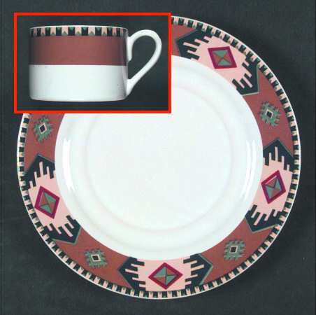 New Horizons Tan Flat Cup & Saucer Set