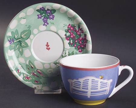 Garden Party Flat Cup & Saucer Set