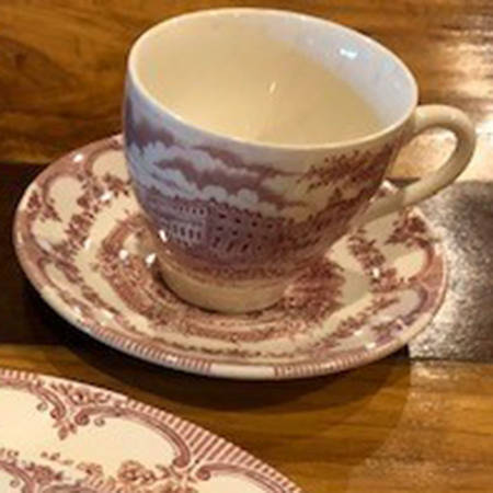 EIT8 Red Flat Cup & Saucer Set