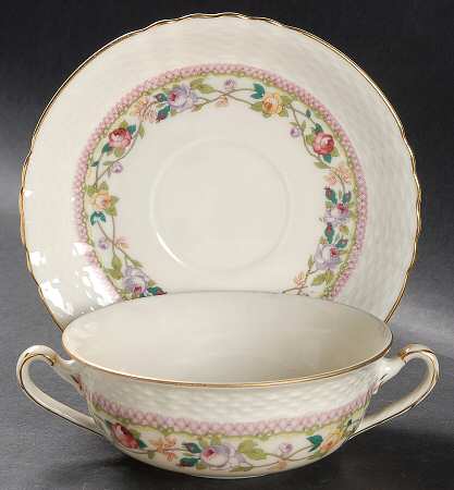 7942 Footed Cream Soup Bowl & Saucer Set
