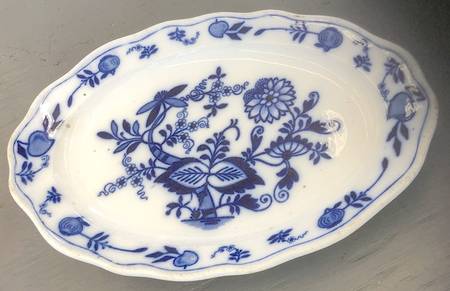 Blue Meissen 10" Oval Serving Platter