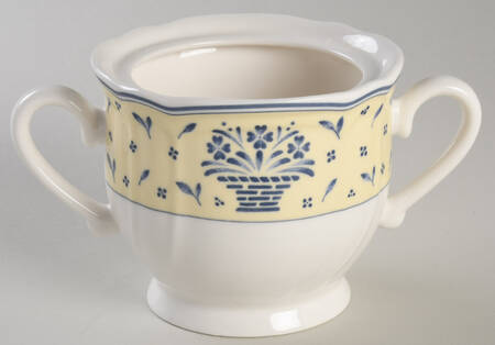 Blue Baskets Sugar Bowl No Lid