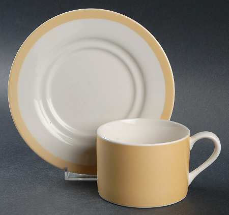 Mica Honey Gold Flat Cup & Saucer Set