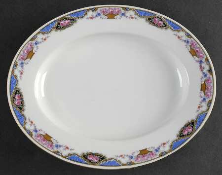 7576 (No Verge, White) 10" Oval Serving Platter