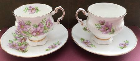 Canadian Provincial Flowers Footed Cup & Saucer Set