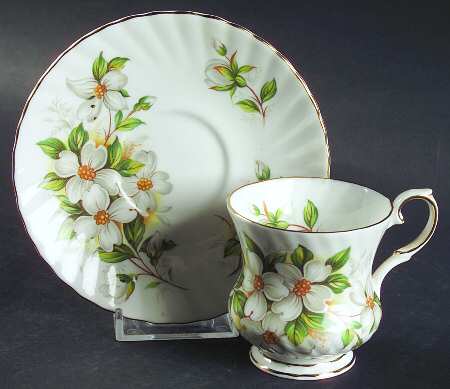 Dogwood (Swirl Scalloped) Footed Demitasse Cup & Saucer Set