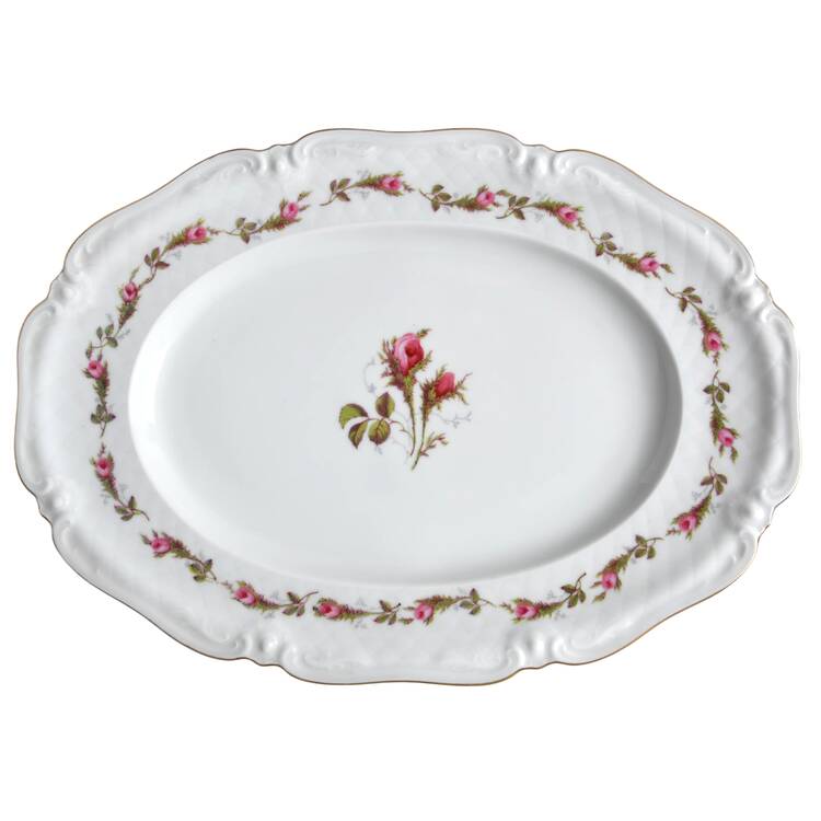 P485 (Scalloped) 12" Oval Serving Platter