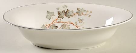 EMB76 (Platinum Trim) 10" Oval Vegetable Bowl