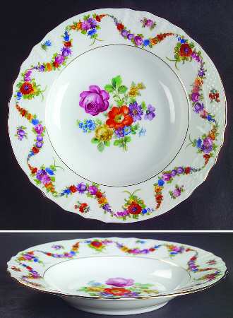 9954-919 (White, Basketweave) Rim Soup Bowl