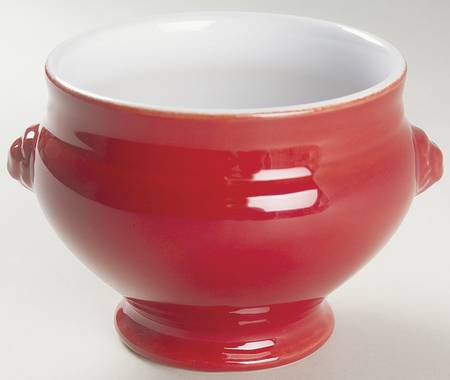 Cerise (Provencale Red) Footed Lion's Head Soup Bowl