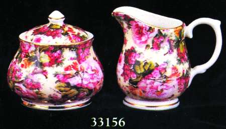 Laura Rose Chintz Collection Sugar Bowl & Lid