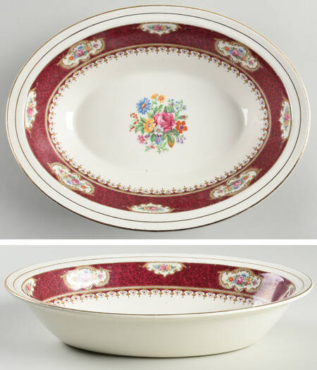 Majestic Red 10" Oval Vegetable Bowl