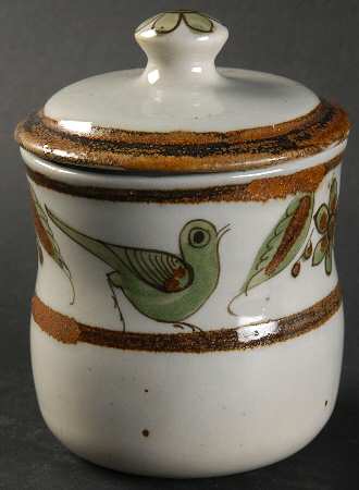 El Palomar Green Sugar Bowl & Lid