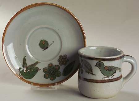El Palomar Green Mug & Saucer Set