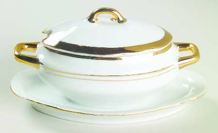 2282 Mustard with Lid & Attached Underplate