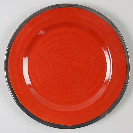 Red Swirl Salad Plate