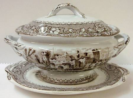 Alhambra Brown Tureen & Lid w/Underplate