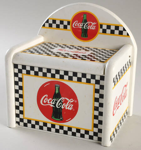 Coca Cola Wood Recipe Box with Hinged Lid