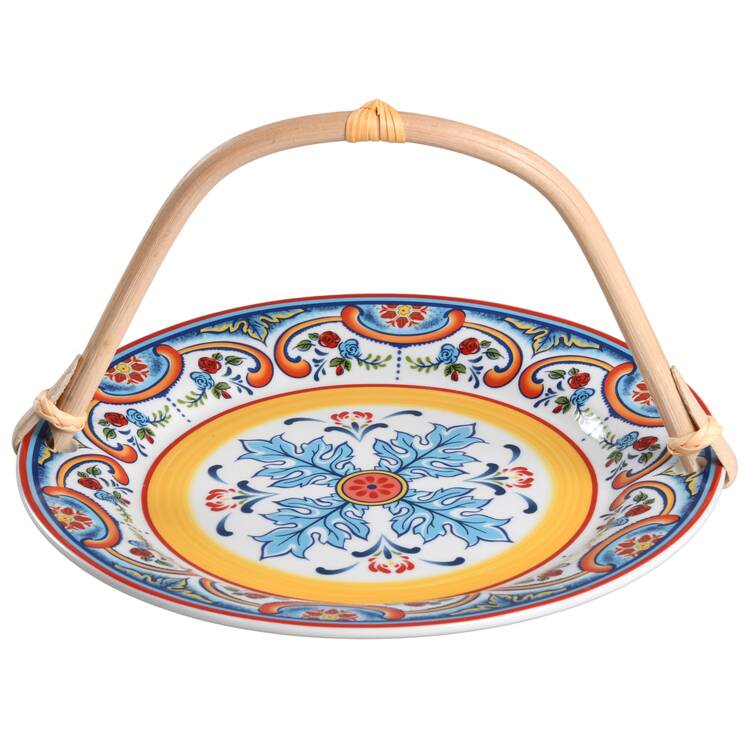 Zanzibar 5 3/8"-5 5/8" Bamboo Handled Serving Plate  HC