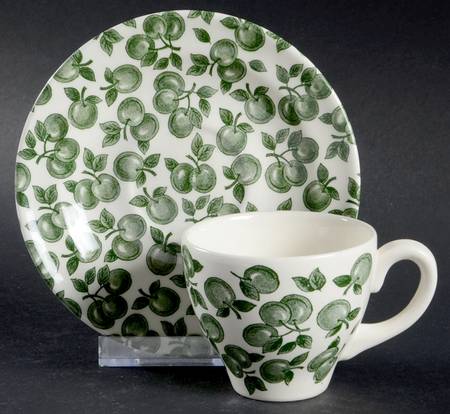 EIT20 Green Flat Demitasse Cup & Saucer Set