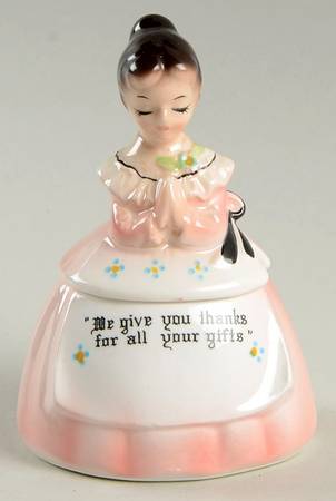 Mother In The Kitchen (Pink Skirt) Sugar Bowl & Lid W/Spoon