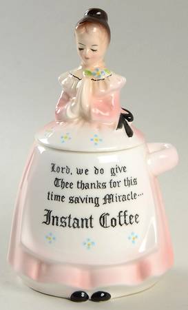 Mother In The Kitchen (Pink Skirt) Instant Coffee Crock & Lid