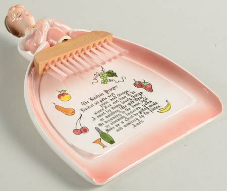 Mother In The Kitchen (Pink Skirt) Crumb Brush and Pan Set