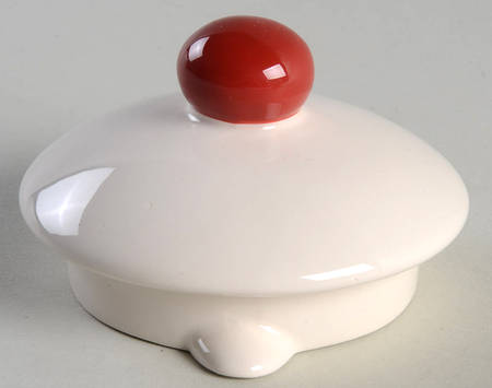 Plaid Polka Dot Red Lid for Teapot