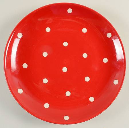 Plaid Polka Dot Red Dinner Plate