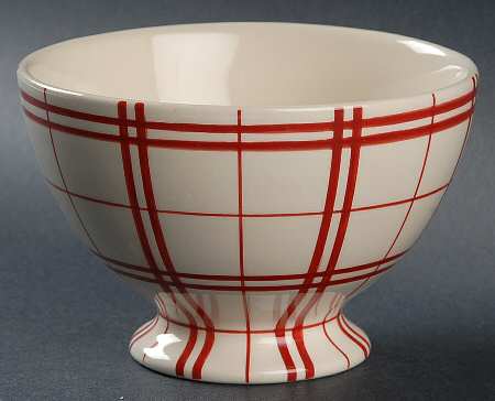 Plaid Polka Dot Red Soup/Cereal Bowl