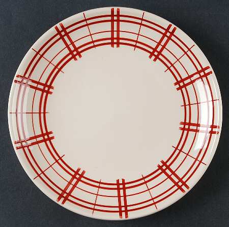 Plaid Polka Dot Red Salad Plate