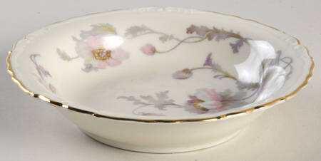 Pastelle (White Bkgrd, Scalloped) Fruit/Dessert (Sauce) Bowl