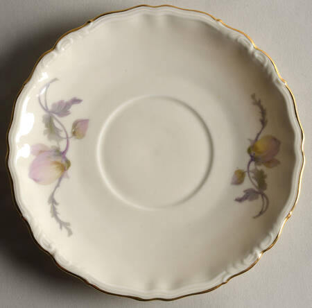 Pastelle (White Bkgrd, Scalloped) Saucer for Cream Soup Bowl